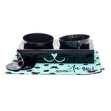 Kit Comedouro Pet Cachorro Au Au Uatt 28097 com tapete e suporte - Uatt