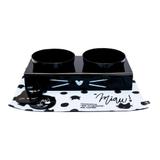 Kit comedouro pet - gatinho miau azul - Uatt