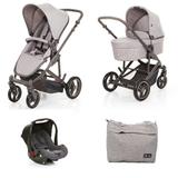 Kit COMO4 Carrinho com Moisés + Bolsa Woven Gray + Bebê Conforto Graphite (Cinza) - ABC Design