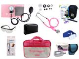 Kit Completo de Enfermagem com 8 itens - Rosa - Premium