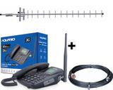 Kit Completo Telefone Celular De Mesa Rural Dual Chip 3G Para ligações e internet CA-42S 3G Aquário