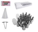 Kit Confeiteiro com 23 Bicos de Metal + 2 Adaptadores + 1 Saco para Confeitar de Silicone + 1 Estojo - Fu xing