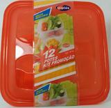 Kit Conjunto 12 Potes Plastico Atoxico Sem Bpa Comida - Giplás