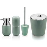 Kit Conjunto 4 Pçs Utensílios Sobre Pia Banheiro Com Lixeira - Ou