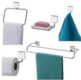 Kit Conjunto 5 Peças Acessórios Banheiro Aço Inox Toalheiro - Future