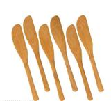 Kit Conjunto 6 Faquinhas Espatula Bambu Manteiga Pate 14cm - Welf