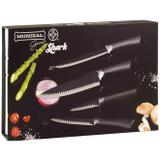 Kit conjunto de facas shark profissional 6 pecas com descascador de frutas e legumes completa com or - Western