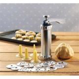 Kit Conjunto De Maquina De Biscoitos Decoração Bolacha E Cookies Em Aluminio Biscoiteira Com 20 Disc - Felimports