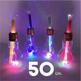 Kit Copo Lampada Pisca Pisca Led 50 Un. Canudo Festa 450 ML - Ideal