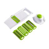 Kit Cortador Ralador Fatiador Multifuncional Vegetais Legumes Verduras Cozinha 5 Lâminas - Thata esportes