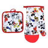 Kit Cozinha Luva e Descanso de Panela Color Mickey 90 Anos Disney