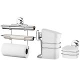 Kit Cozinha Suspensa C/ Porta Rolos Lixeira Fixação Ventosa - Future