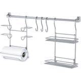 Kit Cozinha Suspensa Porta Utensílios e rolos Kit02 Cromado - Passerini