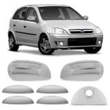 Kit Cromado Corsa Hatch 03 a 08 4 Portas Apliques Retrovisor + Maçanetas Externas + Tampa Traseira - Prime