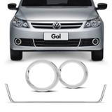 Kit Cromado Gol Voyage Saveiro G5 2009 a 2013 Aro Moldura Farol de Milha + Friso U Grade Dianteira - Prime