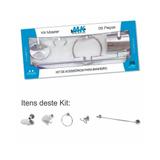 Kit de Acessórios para Banheiro 05 peças Cromado com Dulpla Fixação - Metalkit