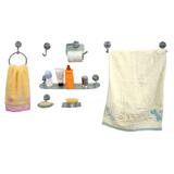 Kit de acessórios para banheiro 7 peças Mondo cristal Aquaplás