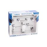 Kit de Acessórios para Banheiro Euro com 8 Peças Cristal - Aquaplás