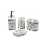 Kit de Acessórios para Banheiro Paris com 4 Peças Branco - Casanova