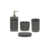 Kit de Acessórios para Banheiro Paris com 4 Peças Cinza - Casanova