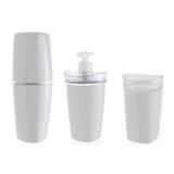 Kit de Banheiro Porta Escova Porta Sabonete Líquido Bco 3pcs - Ou