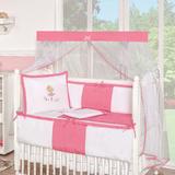 Kit de Berço Bailarina Pink Percal 180 Fios 08 Peças - Dourados enxovais