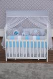Kit de Berço Elefantinhos Azul com Mosquiteiro - Bruna baby
