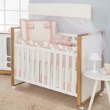 Kit de Berço Protetores Trança Enxoval Bebe Florence 8 pçs Rose-Doce Lar Enxovais - Doce lar enxovias
