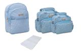 Kit de bolsa bebê maternidade com mochila azul Retrô - Griff