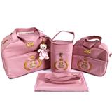 Kit De Bolsas De Bebe Saida Maternidade Rosa - Mk baby