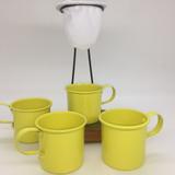 Kit de Café Egoista - Individual - 4 canecas Amarela - Demolição - feito a mão - Ceraflame