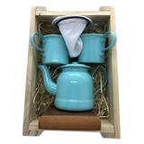 Kit de Café Individual - AZUL CLARO - Demolição com engradado - Utensilios do chef