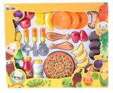 Kit de comidinhas e pizza grande com fruta 36 peças infantil - Belfix