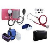 Kit de Enfermagem com Aparelho de Pressão e Estetoscópio Rappaport Premium + Oxímetro de pulso - G-Tech -
