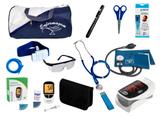 Kit de Enfermagem Super Luxo com Aparelho de Pressão Premium Azul Marinho