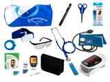 Kit de Enfermagem Super Luxo com Aparelho de Pressão Premium Azul