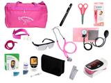 Kit de Enfermagem Super Luxo com Aparelho de Pressão Rosa Premium c/ Bolsa tipo 2