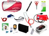 Kit de Enfermagem Super Luxo com Aparelho de Pressão Vermelho Premium