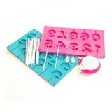 Kit de formas para pirulito sorvete e chocolate em silicone com 2 moldes, aplicador e dosador e 20 - Gimp