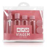 Kit de Frascos para viagem de 7 Peças Jacki Design Rosa