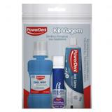 Kit de higiene oral viagem esc + enxag 60ml + fio 25m + creme 50g- powerdent
