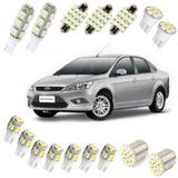 Kit de Lampadas Led Ford Focus Fiesta Xenon Pingo Teto Placa Ré - Mfl