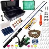 Kit De Pesca Pescaria Completa Vara Molinete Maleta 72 Itens - Lizardfishing Xingu