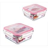 Kit de Potes de Vidro Quadrados 700 e 550ML Sanremo