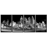 Kit de Quadros Decorativos em Preto e Branco Las Vegas Kit com 4 Quadros de 35x55cm - Decore pronto