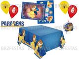 Kit Decoração de Festa Bela e a Fera * Painel + Vela + Toalha + Display de Mesa + 25 Balões - Regina