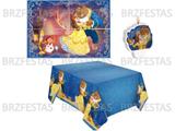 Kit Decoração de Festa da Bela e a Fera * Painel de Parede + Vela + Toalha de Mesa - Regina