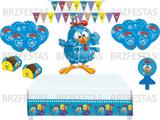 Kit Decoração de Festa Galinha Pintadinha * Painel + Toalha mesa + Faixa + Balões + Forminhas + Vela - Festcolor