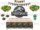 Kit Decoração de Festa Jurassic World * Painel + Toalha mesa + Faixa + Balões + 40 Forminhas + Vela - Festcolor