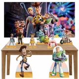 Kit decoração de festa totem 8pçs+painel - Toy Story 4 - Inove adesivos